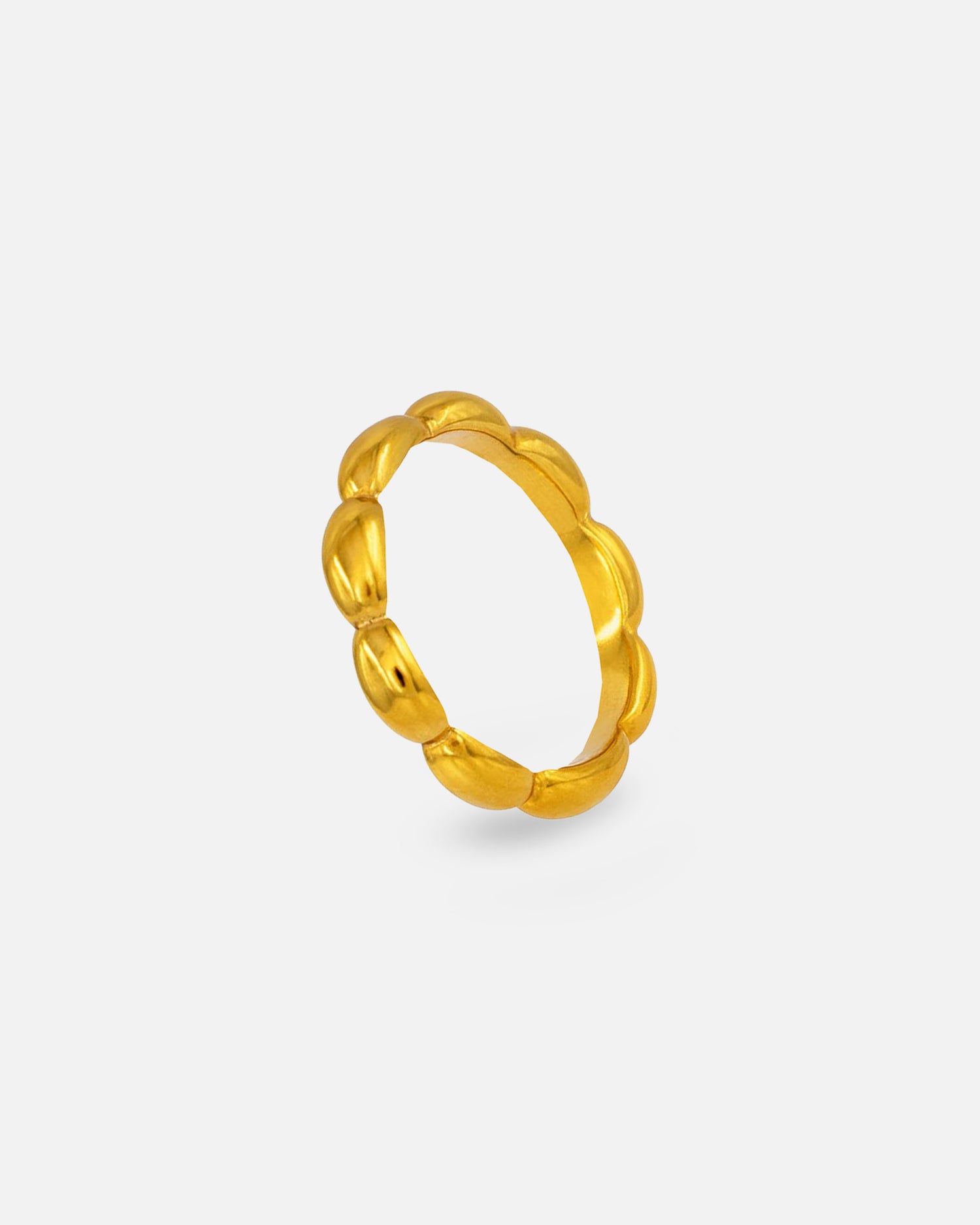 Ring im Tropfenlook Gold Wasserfest Edelstahl