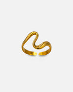 Ring Wellenform Gold Edelstahl