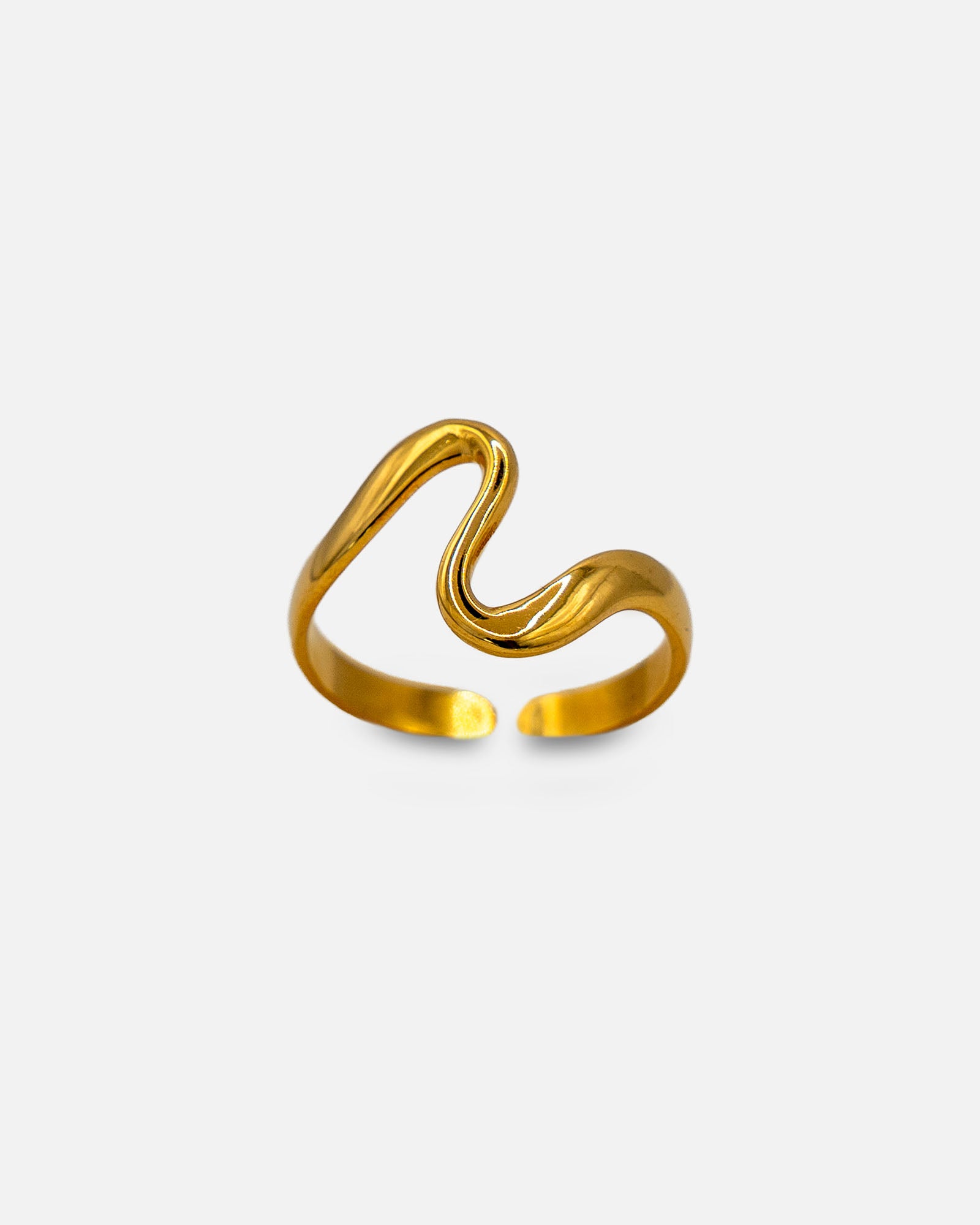 Ring Wellenform Gold Edelstahl