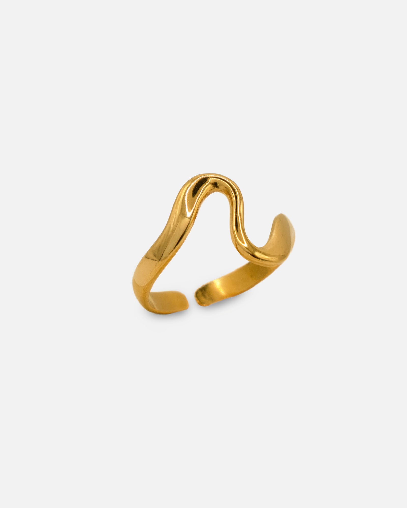 Ring Wellenform Gold Edelstahl