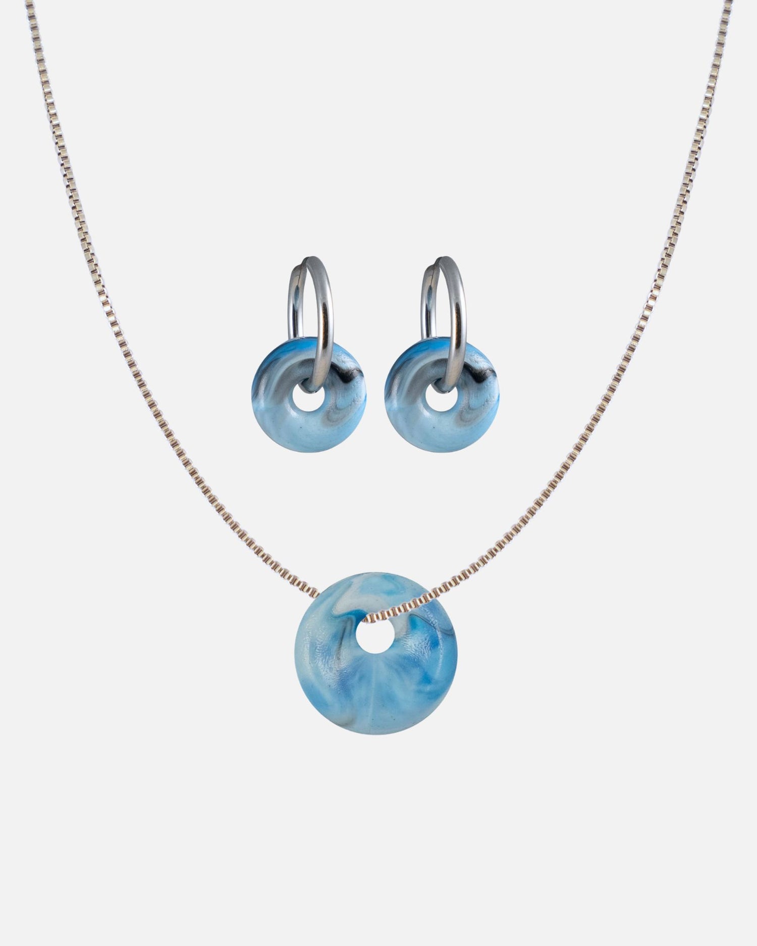 Ocean Schmuckset Silber – Aqua Glow