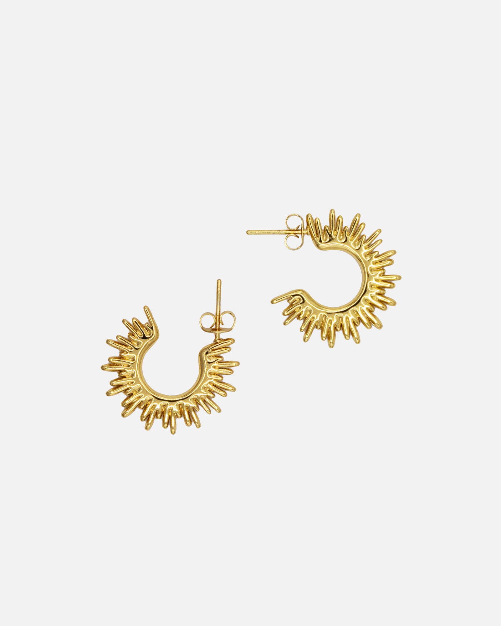 Wasserfester Gold Ohrring mit Sonnnenstrahlen 