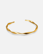 Wellenförmiger Bangle Armreif Gold