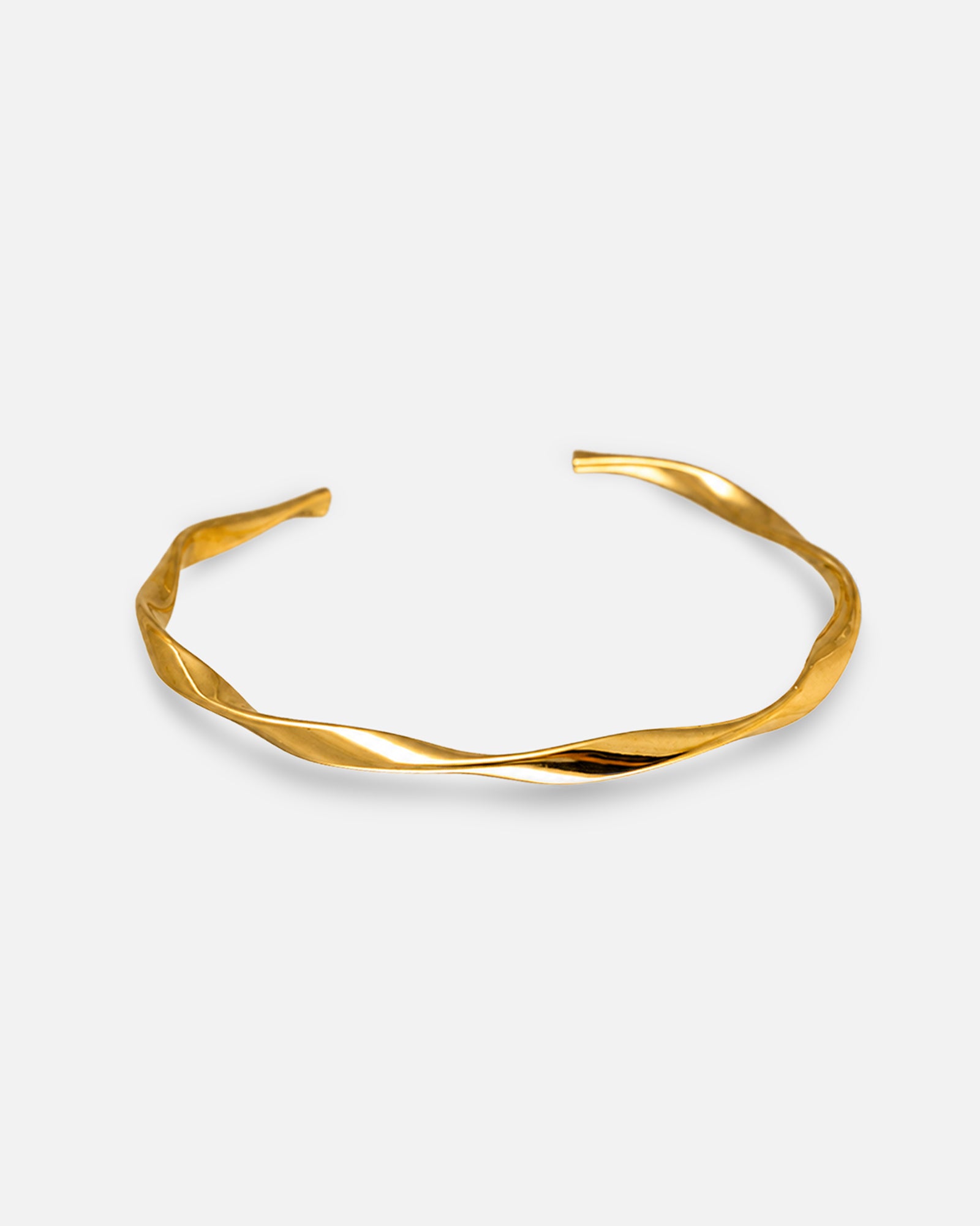 Wellenförmiger Bangle Armreif Gold