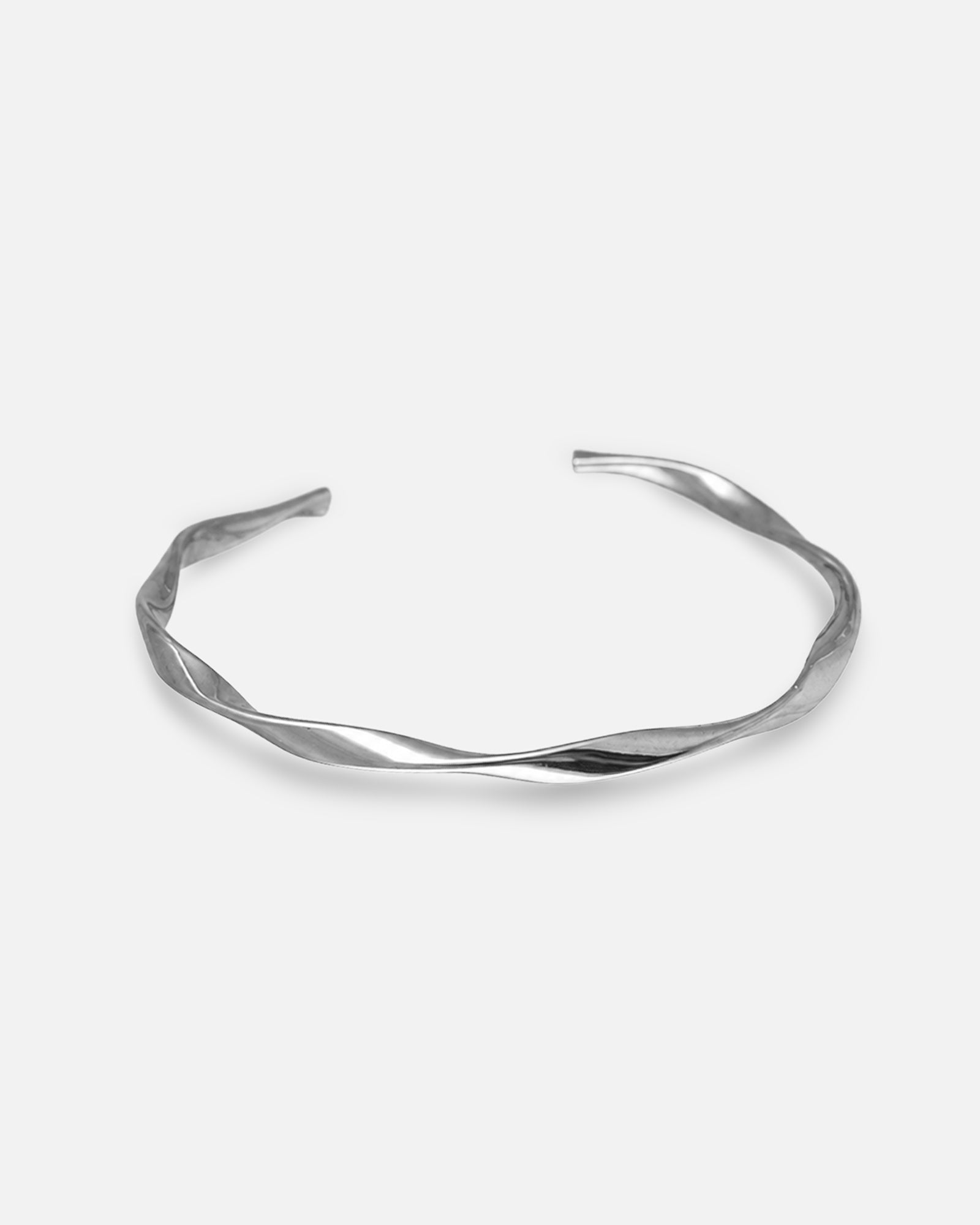 Wellenförmiger Bangle Armreif Silber