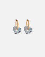 KOHO Ohrringe Anura aus recyceltem Meeresplastik und 18K vergoldetem Edelstahl – Farbe tuerkis mint (Aqua Glow), Durchmesser 14mm, Reifenstärke 1.5mm, handgefertigt und wasserfest.
