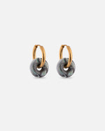 KOHO Ohrringe Mali aus recyceltem Meeresplastik und Edelstahl gold – Farbe tuerkis mint (Aqua Glow), 12mm Ø, 2.5mm dick – handgemacht
